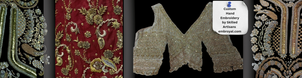 Handcrafted and handmade custom hand embroidery by Embroyal — unique designs created with passion and precision by a skilled embroidery artist.