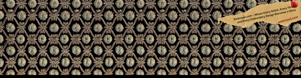 Handmade and handcrafted custom hand embroidery by Embroyal — exquisite designs made with care and precision by a skilled embroidery artist.