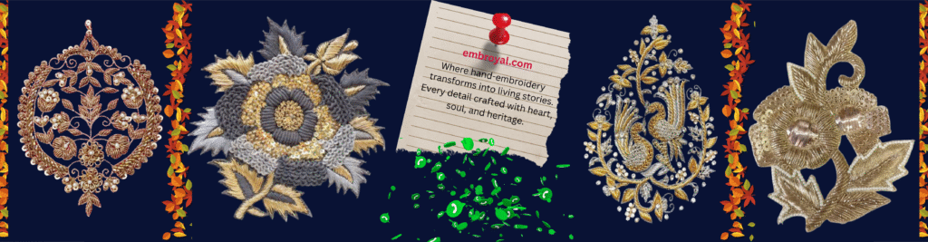 Custom hand embroidery by Embroyal — handcrafted and handmade pieces created with passion by a professional embroidery artist.