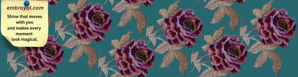 Handmade and handcrafted custom hand embroidery by Embroyal — exquisite designs made with care and precision by a skilled embroidery artist.