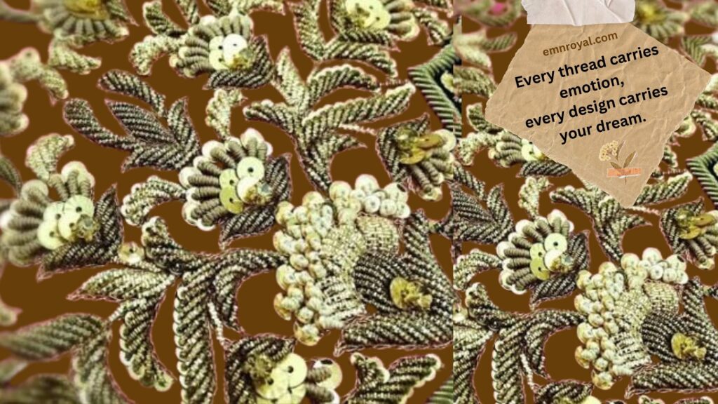 Custom hand embroidery by Embroyal — handcrafted and handmade pieces created with passion by a professional embroidery artist.