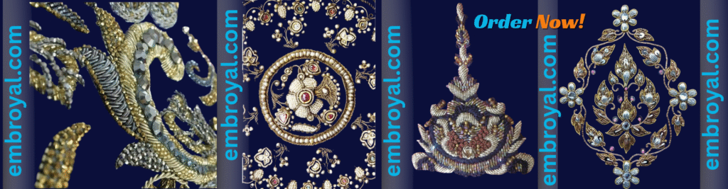 Handcrafted and handmade custom hand embroidery by Embroyal — unique designs created with passion and precision by a skilled embroidery artist.