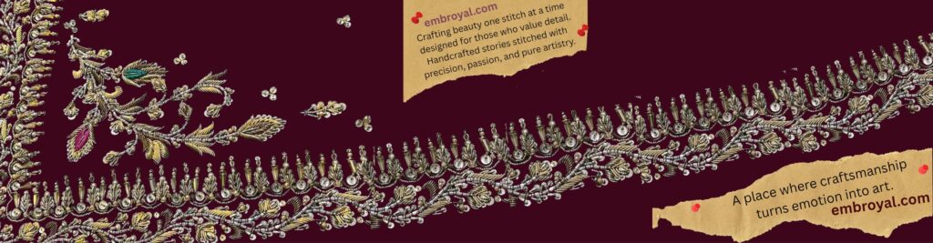 Custom hand embroidery by Embroyal — handcrafted and handmade pieces created with passion by a professional embroidery artist.