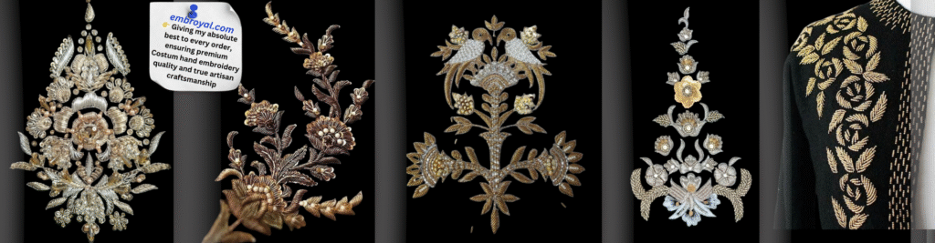 Handcrafted and handmade custom hand embroidery by Embroyal — unique designs created with passion and precision by a skilled embroidery artist.